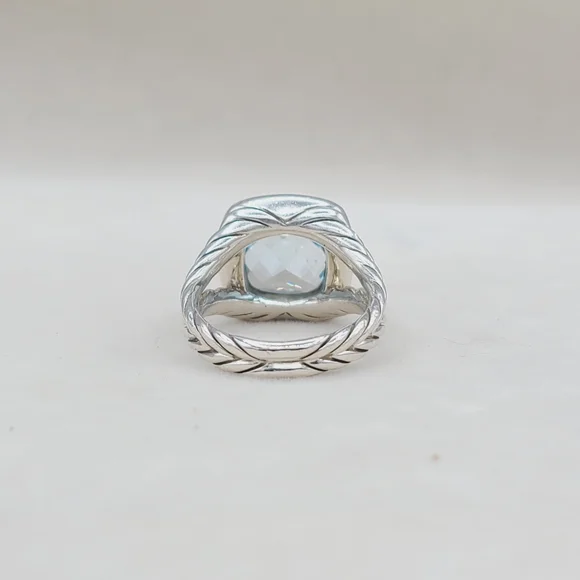 David Yurman Albion Ring With Blue Topaz And Diamonds - Picture 4 of 13